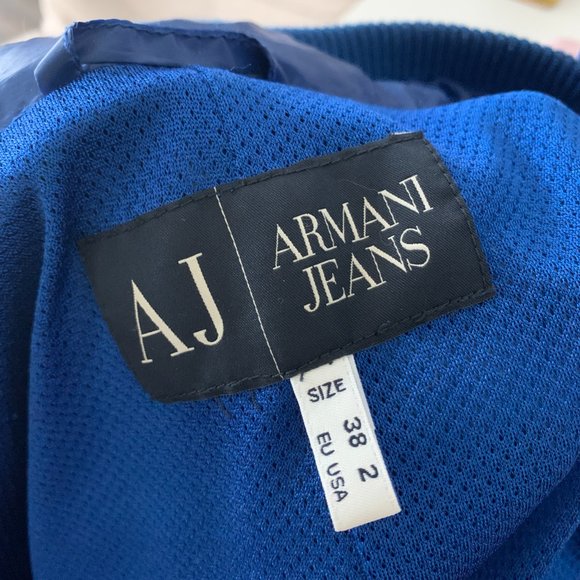 Bright Blue Lightweight Jacket Armani Jeans with retractable hoodie - Picture 10 of 12